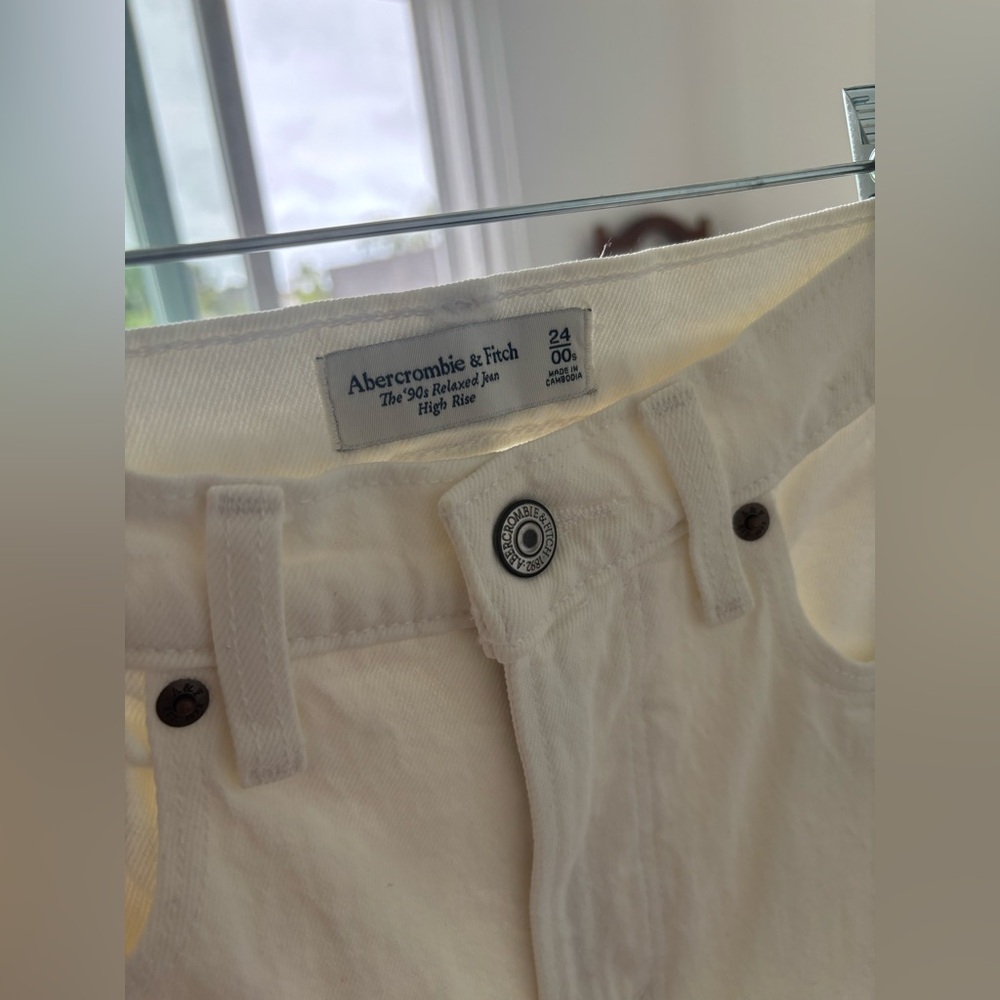 Abercrombie & Fitch Cream High Rise Jeans